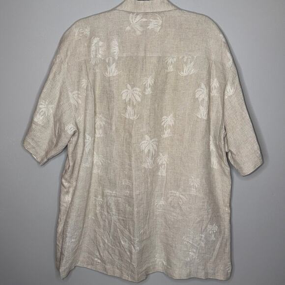 Tommy Bahama Mens Size Large Silk Palm Tree Pattern Short Sleeve Button Up - Picture 5 of 7